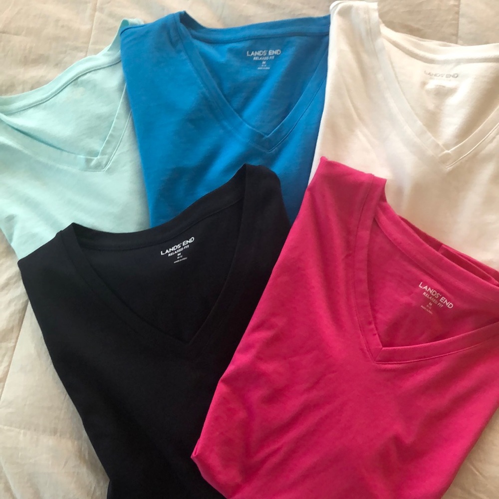 Lands End relaxed fit V-neck Tees